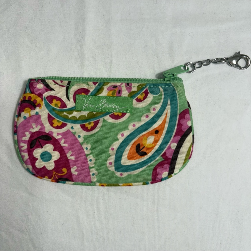 Vera Bradley Mini‎ Zip ID Case Wallet Key Chain Retired Pattern Tutti Frutti